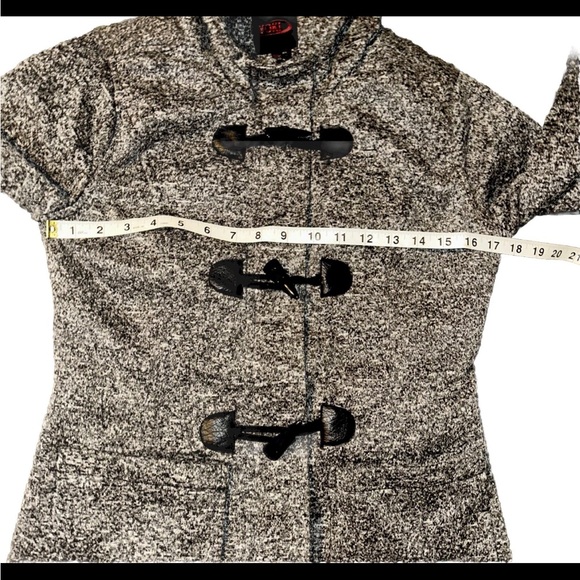 Yoki Outerwear Women’s Size S gray Fit & Flare Pea Coat Chic - Picture 2 of 4